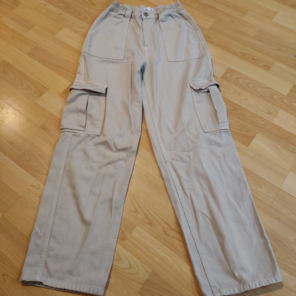 Beige Garage Cargo Pants- Small